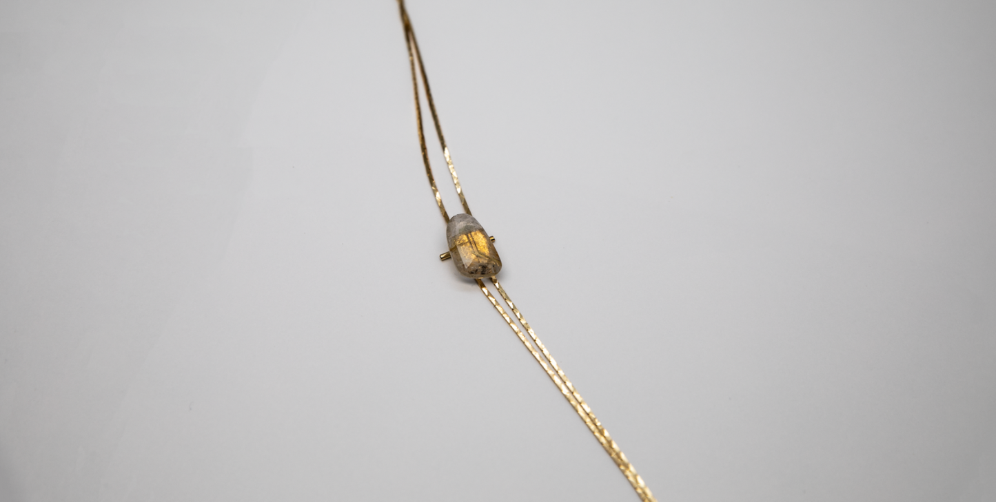 1960s Gold-plated Vintage Rutilated Facated Quartz Bolo · GLOW