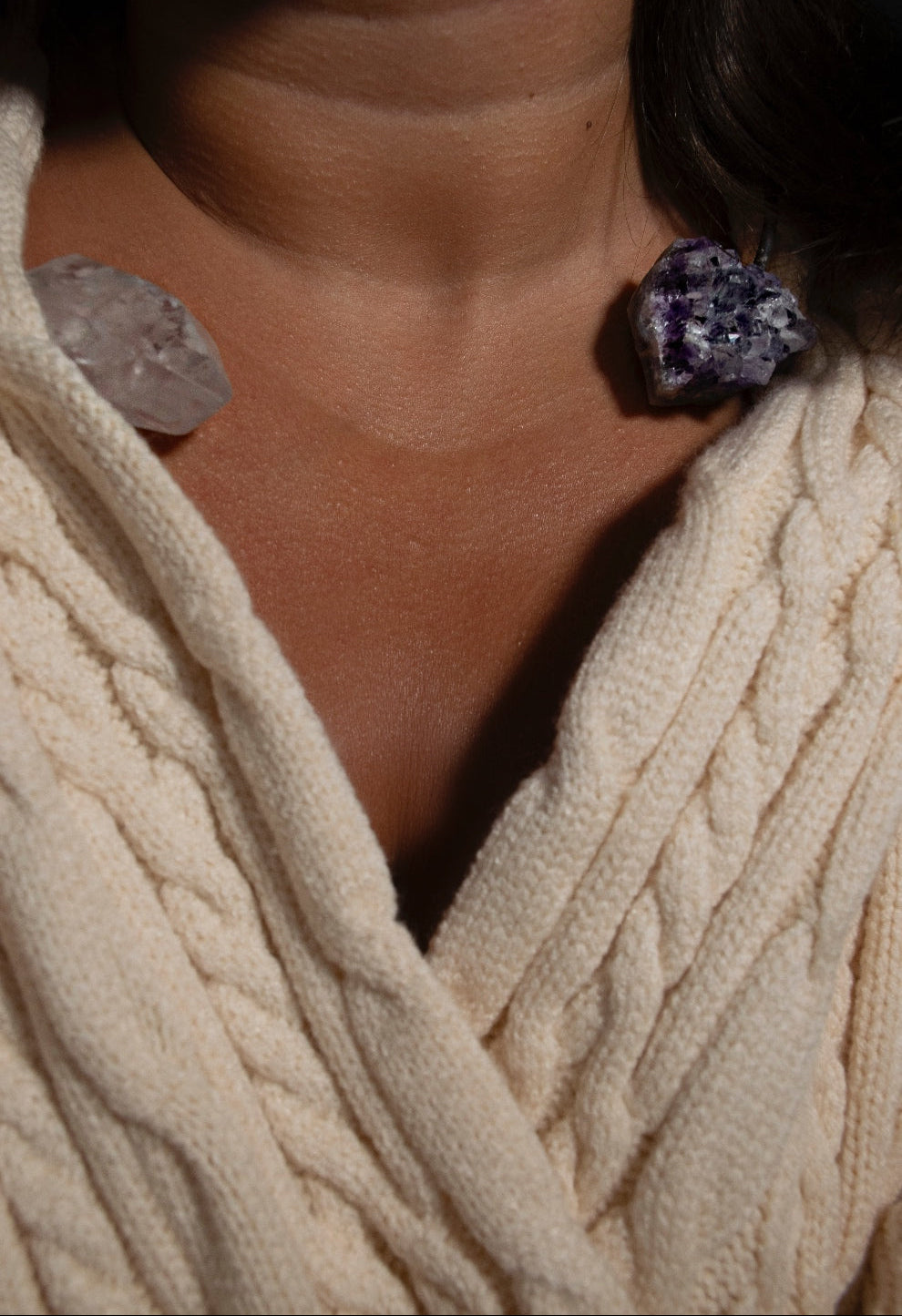 I've Got My Psychic on Speed Dial Collar · HEAL · Amethyst & Clear Quartz · Silver