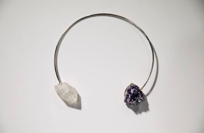 I've Got My Psychic on Speed Dial Collar · HEAL · Amethyst & Clear Quartz · Silver