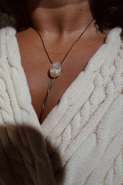 1960s Gold-plated Vintage Rutilated Quartz Bolo · GLOW