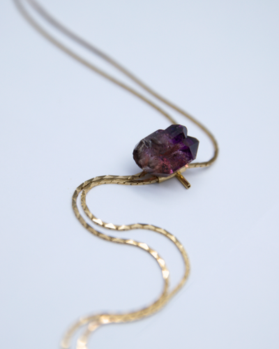 1960s Gold-plated Vintage Deep Purple Amethyst Bolo · HEAL