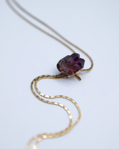 1960s Gold-plated Vintage Deep Purple Amethyst Bolo · HEAL