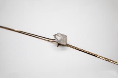 1960s Gold-plated Vintage Clear Quartz Cluster Piece Bolo  · HEAL