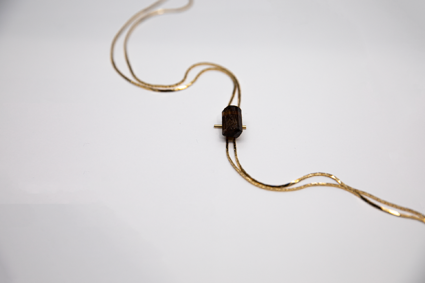 1960s Gold-plate Black Tourmaline Bolo Tie  ·  RESET