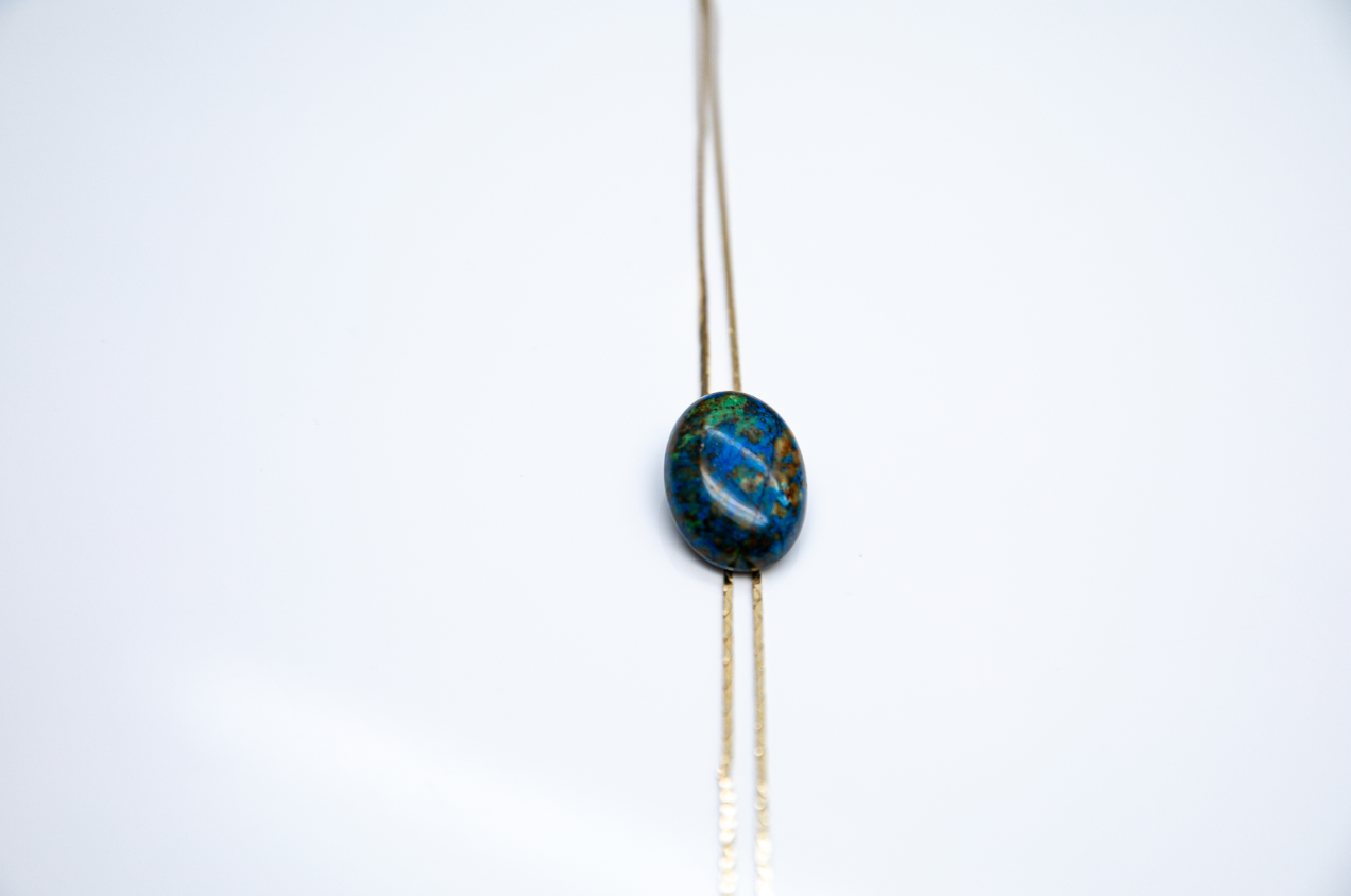 1960s Gold-plated Vintage Azurite Bolo Tie · Grand · RESET