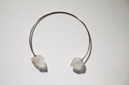 Manifesting At Its Finest Collar · GLOW · Twin Clear Quartz points · Silver