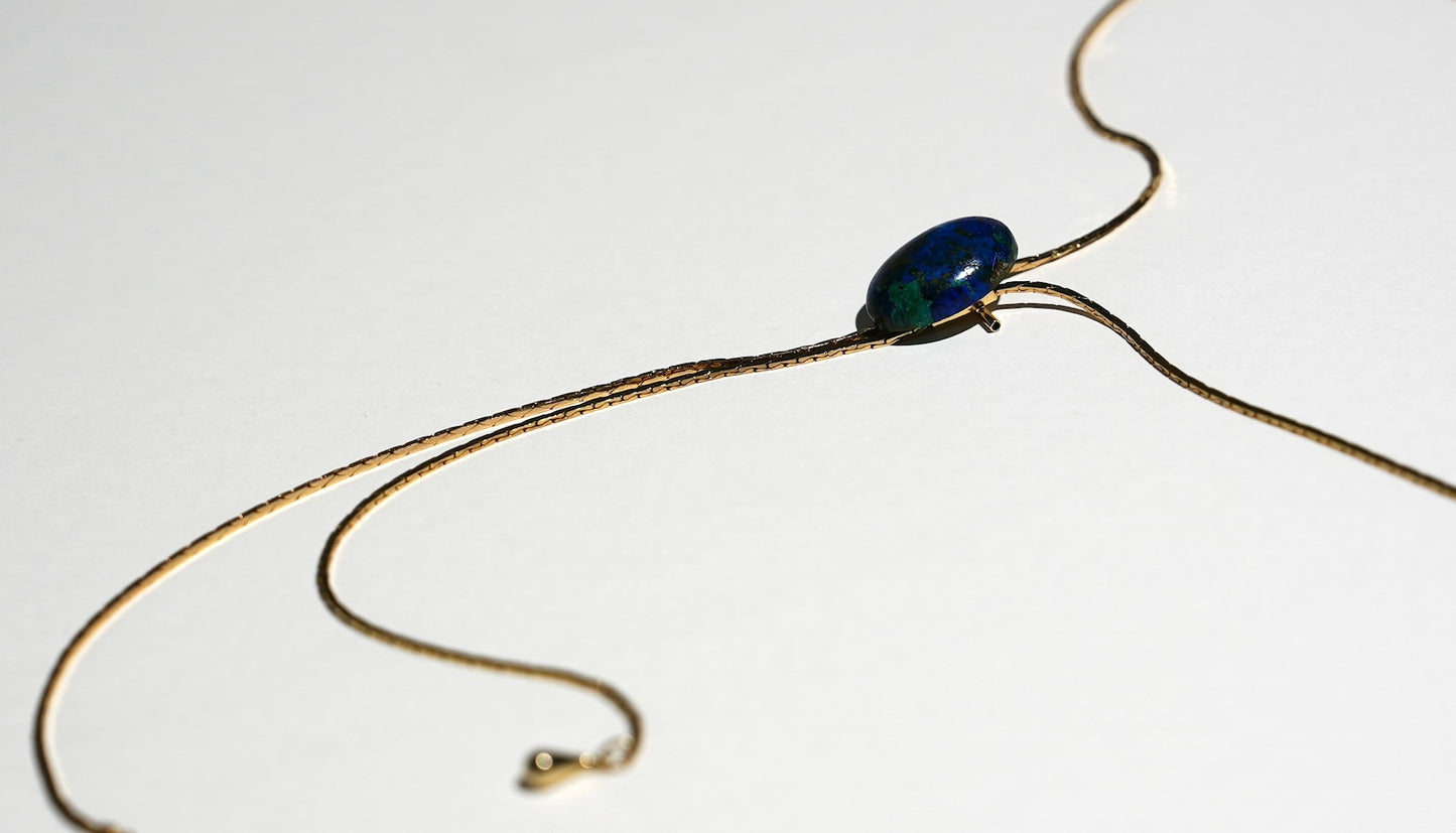 1960s Gold-plated Vintage Azurite Bolo Tie · RESET