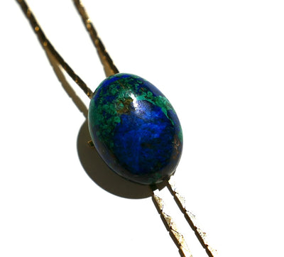1960s Gold-plated Vintage Azurite Bolo Tie · RESET
