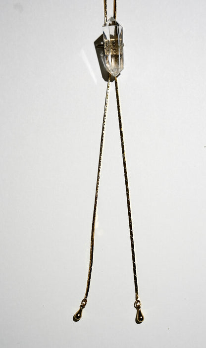 1960s Gold-plated Vintage Clear Quartz Bolo · HEAL