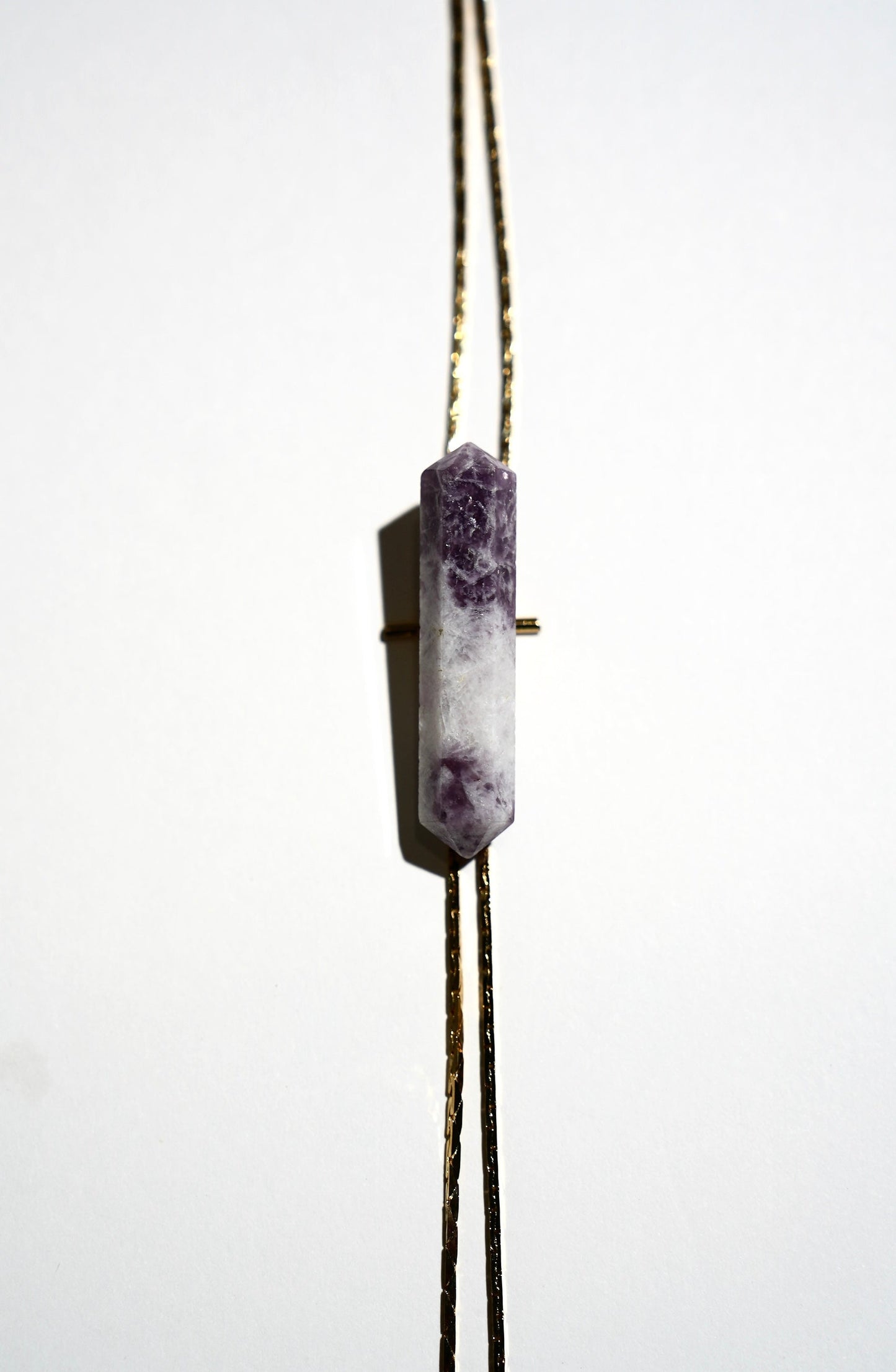 1960s Gold-plated Vintage Lepidolite Bolo · HEAL