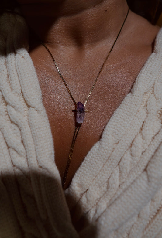 1960s Gold-plated Vintage Amethyst Bolo · HEAL