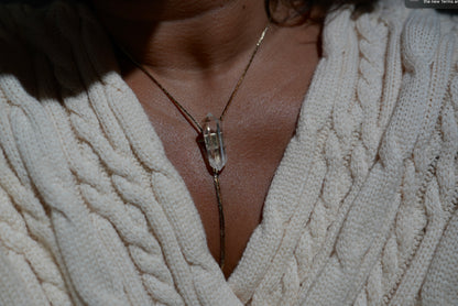 1960s Gold-plated Vintage Clear Quartz Bolo · HEAL