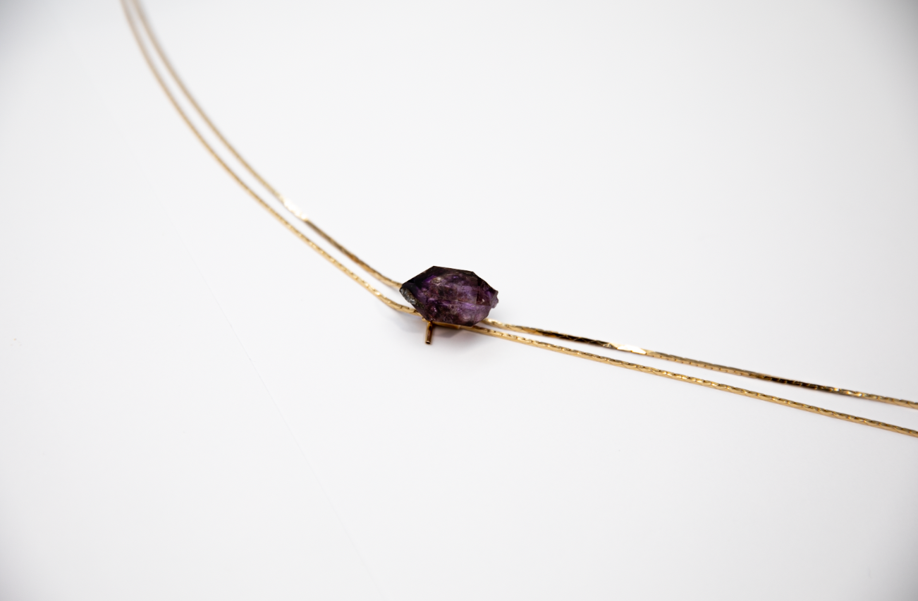1960s Gold-plated Vintage Deep Purple Amethyst Bolo · HEAL