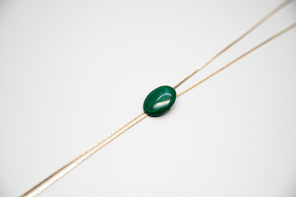 1960s Gold-plated Vintage Malachite Bolo Tie · HEAL